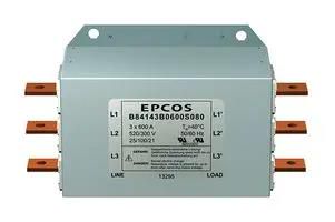 POWER LINE FILTER, 3 PHASE, 400A, BUSBAR B84143B0400S080