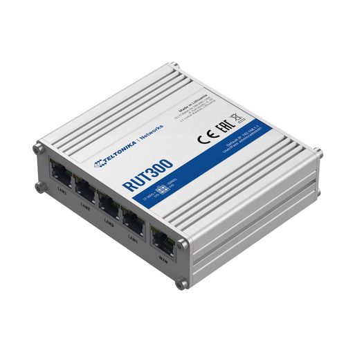 Teltonika RUT300 | Industrial Router | 5x RJ45 100Mb/s, 1x USB, Passive PoE, TELTONIKA TELTONIKA RUT300