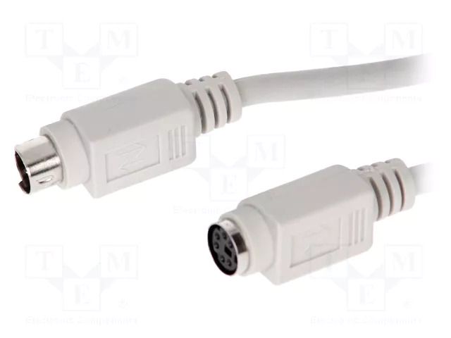 Cable; PS/2 socket,PS/2 plug; 5m; grey; connection 1: 1 BQ CABLE C-PS2WG/5