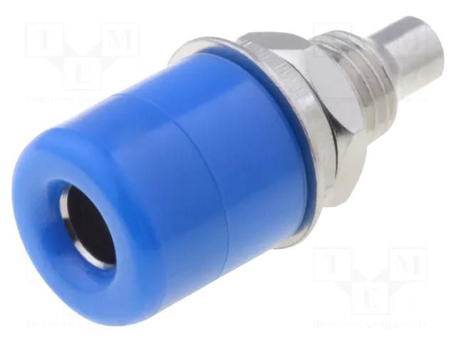 Connector: 4mm banana; socket; 20A; Cutout: Ø7.5mm; blue; insulated STÄUBLI EBI-40-23