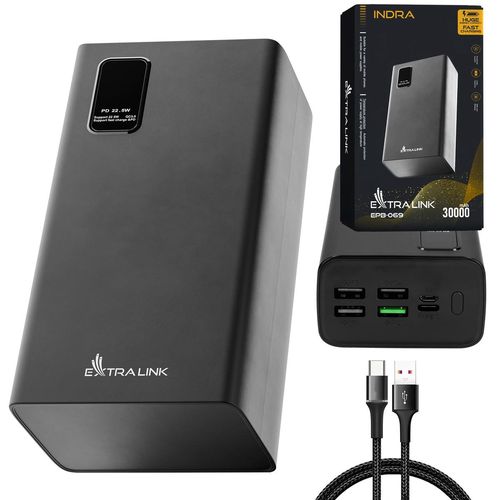 Extralink EPB-069 30000mAh Black | Powerbank | Power bank, Fast Charging, USB-C, EXTRALINK EX.19515 5903148919515