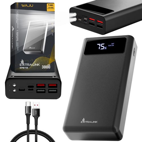 Extralink EPB-112 30000mAh Black | Powerbank | Power bank, USB-C, EXTRALINK EX.19584 5903148919584