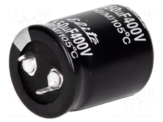 Capacitor: electrolytic; SNAP-IN; 150uF; 400VDC; Ø25x31mm; ±20% Elite PG2G151MND2531