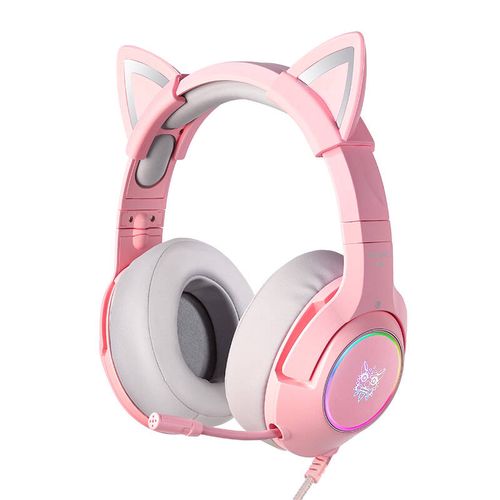 Gaming headphones ONIKUMA K9 Pink, ONIKUMA K9P RGB USB 7.1