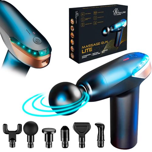 Extralink Massage Gun Lite | Massage Gun | 3200 RPM, 6 interchangeable tips, EXTRALINK MSG-02-LITE 5905090332077