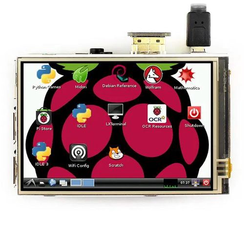 Resistive touch screen IPS LCD 3.5" 480x320px GPIO for Raspberry Pi - Waveshare 12824 WSR-09101 5904422376185