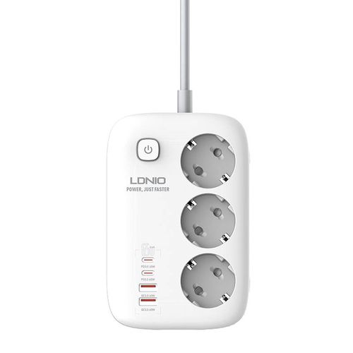 Power Strip GaN LDNIO SE3436 65W white, LDNIO SE3436