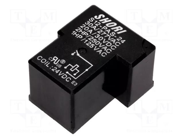 Relay: electromagnetic; SPST-NO; Ucoil: 24VDC; Icontacts max: 30A SHORI ELECTRIC S12-PAS-24