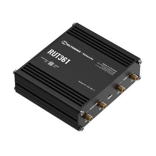 Teltonika RUT361 | Industrial 4G LTE router | Cat 6 LTE, WiFi 4, 2x RJ45 100Mb/s, IP30, TELTONIKA TELTONIKA RUT361100000 4779051840793
