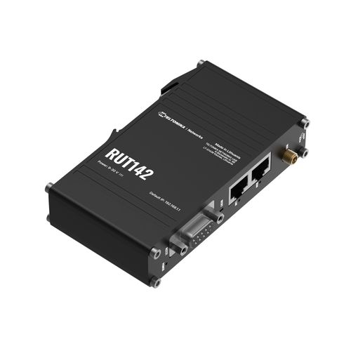 Teltonika RUT142 | Industrial router | WiFi 4, RS232, 2x RJ45 100Mb/s, IP30, TELTONIKA TELTONIKA RUT142000000 4779051840724