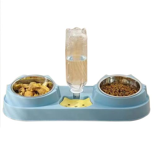 EXTRALINK PETS PODWÓJNA MISKA DLA PSA KOTA MISKI NA WODĘ KARMĘ Z DOZOWNIKIEM WODY PET-821, EXTRALINK EX.37971 5906168637971
