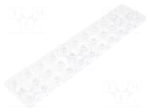 LED lens; rectangular; plexiglass PMMA; transparent; H: 8.5mm LEDIL F14486