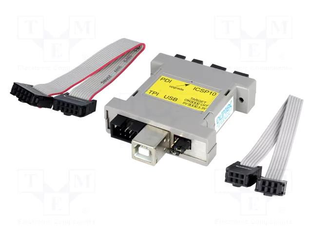 Programmer: microcontrollers; AVR; USB; IDC,JTAG,USB B; 45x30mm OLIMEX AVR-ISP-MK2