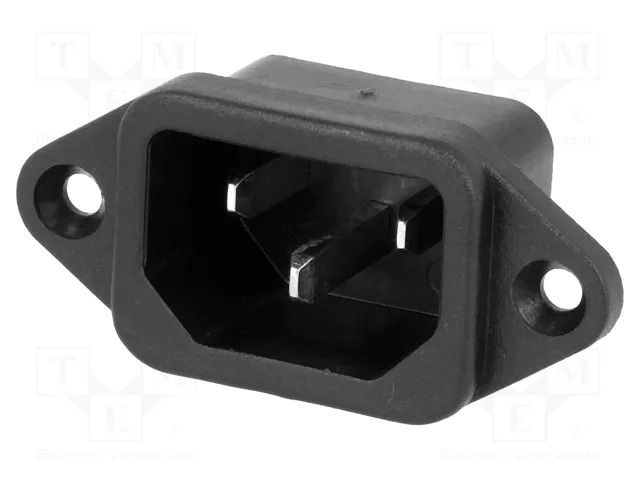 Connector: AC supply; socket; male; 10A; 250VAC; C14 (E); IEC 60320 CANAL ELECTRONIC KS101