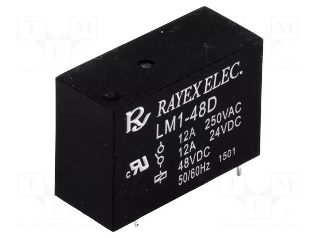 Relay: electromagnetic; SPDT; Ucoil: 48VDC; Icontacts max: 12A Recoy/RAYEX ELECTRONICS LM1-48D