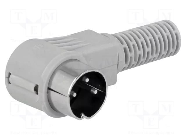 Connector: DIN; plug; male; PIN: 3; 180°; angled 90°; for cable HIRSCHMANN MAWI30B