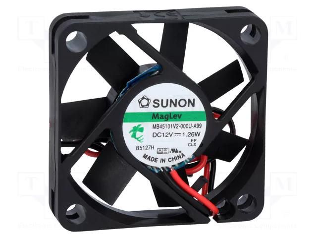 Fan: DC; axial; 12VDC; 45x45x10mm; 15.6m3/h; 27dBA; Vapo; 3.04mmH2O SUNON MB45101V2-A99