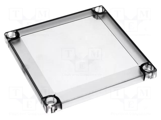 Cover; polycarbonate; 130x130x10mm; MNX; transparent FIBOX PC125/10T