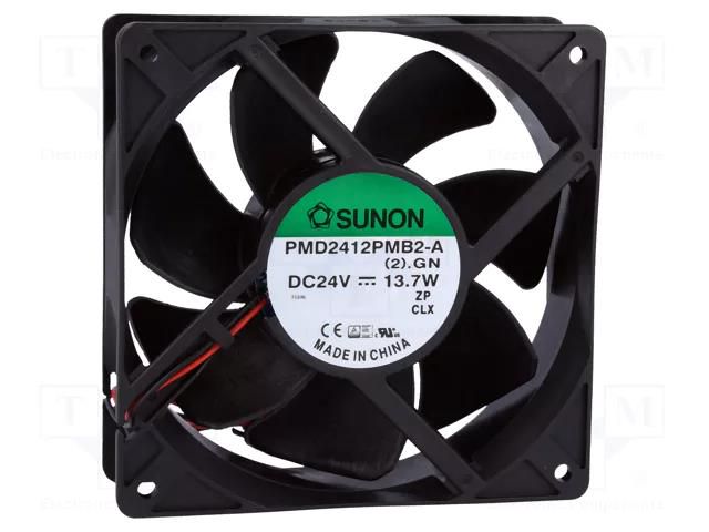 Fan: DC; axial; 24VDC; 120x120x38mm; 288.82m3/h; 51dBA; ball; 24AWG SUNON PMD2412PMB2A