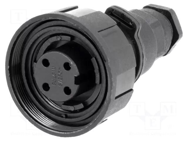 Connector: circular; plug; female; PIN: 4; 10A; 250V; IP68; UL94V-0 BULGIN PX0748/S