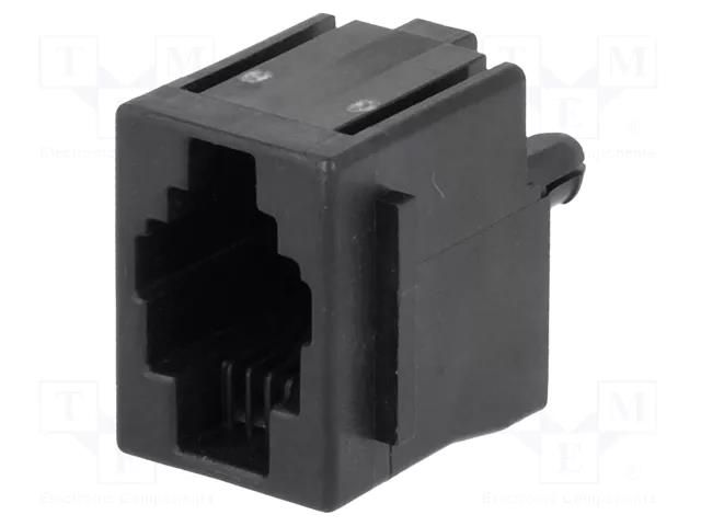 Connector: RJ9; socket; PIN: 4; with panel stop blockade; THT TE Connectivity RJ9GP-AMP