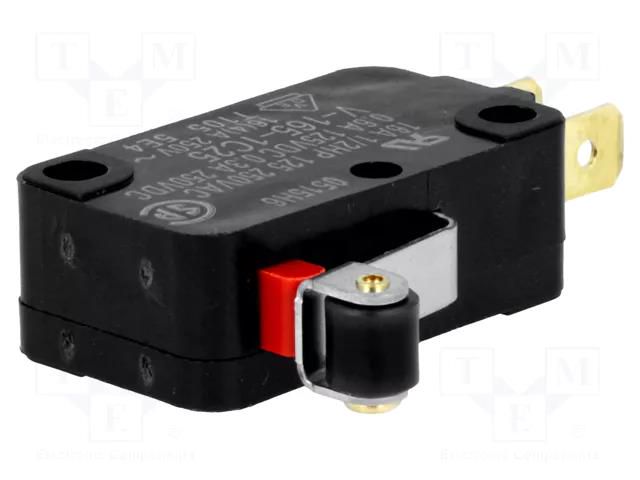 Microswitch SNAP ACTION; 16A/250VAC; SPDT; ON-(ON); Pos: 2; V; IP40 OMRON Electronic Components V-165-1C25R