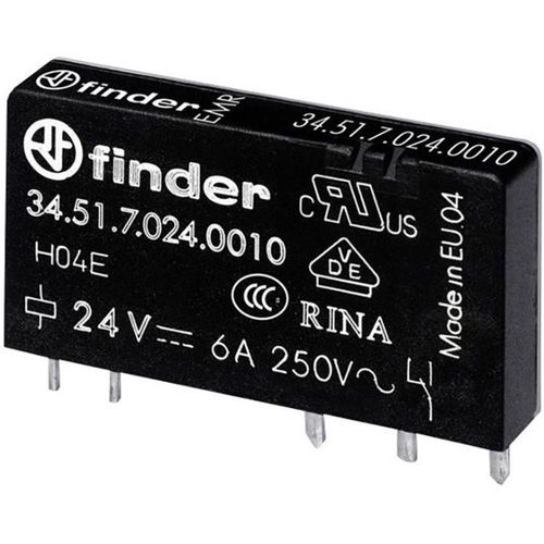 Ultraslim relay EMR , 24V Sensitive DC, 1CO, 6A, contacts AgNi 34.51.7.024.0010