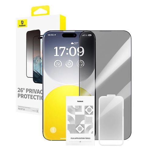 Privacy Protection Tempered Glass Baseus Diamond  iPhone 15, Baseus P60057405203-00