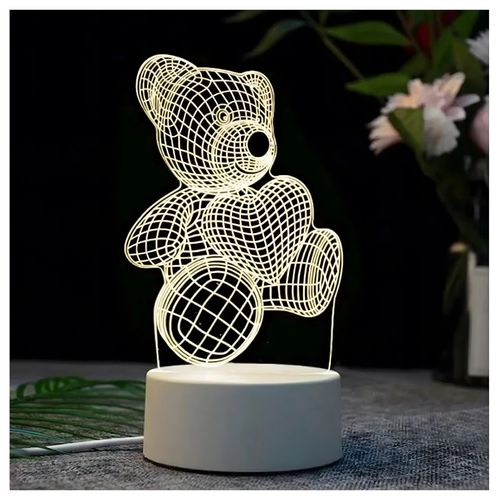 EXTRALINK HOME LAMPKA NOCNA MIŚ SERCE 3D ILUZJA OPTYCZNA DO SYPIALNI USB, EXTRALINK EX.24121 5907207224121