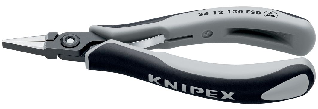 KNIPEX 34 12 130 ESD Precision Electronics Gripping Pliers ESD with multi-component handles burnished 130 mm 34 12 130 ESD 4003773061632