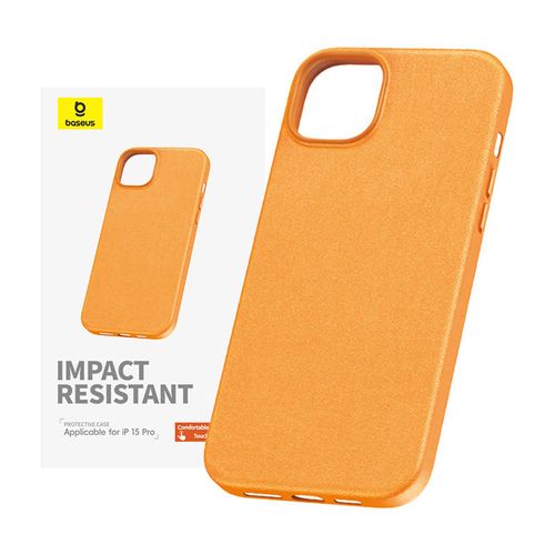 Phone Case for iPhone 15 ProMax Baseus Fauxther Series (Orange), Baseus P60157304713-03
