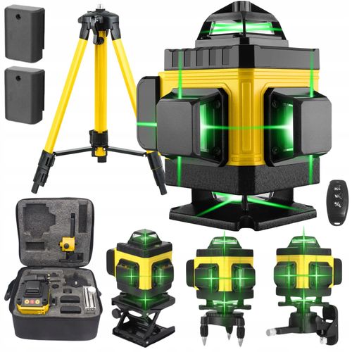EXTRALINK ZESTAW POZIOMICA LASEROWA KRZYŻOWA PŁASZCZYZNOWA LASER 4D ZE STATYWEM, EXTRALINK EX.28150 5907207228150
