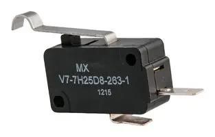 MICROSWITCH, SPST, ROLLER LEVER, QC V7-7H25D8-263-1