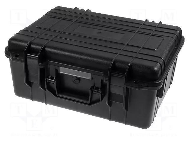 Case; tool case; black; ABS; 476x386x206mm; IP67 NEWBRAND NB-45-8-B
