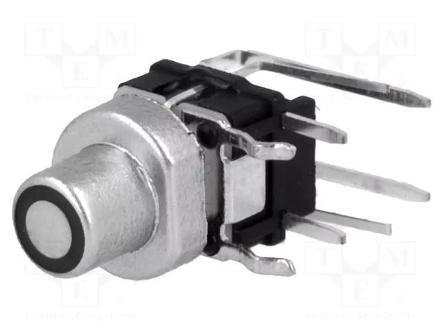 Switch: keypad; Pos: 2; SPST-NO; 0.05A/12VDC; silver; LED; blue; THT HIGHLY ELECTRIC PB6156RSL-4-102