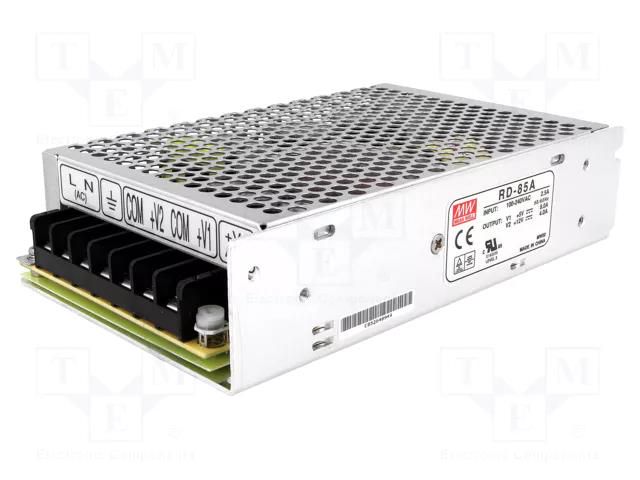 Power supply: switching; for building in,modular; 88W; 5VDC; 78% MEAN WELL RD-85A