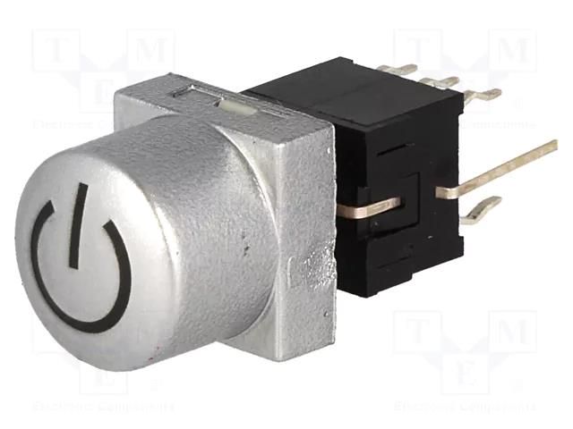 Switch: keypad; POWER; Pos: 2; DPDT; 0.1A/30VDC; silver; LED; red; THT HIGHLY ELECTRIC PB61302BL-1-101