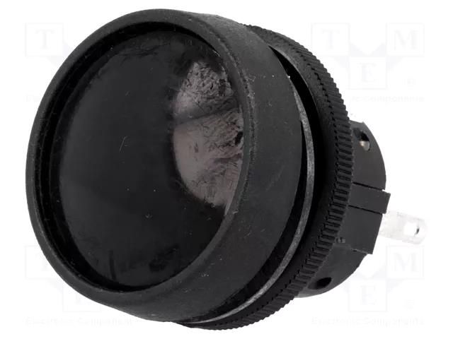Switch: push-button; Pos: 2; SPDT; 5A/250VAC; 5A/24VDC; ON-(ON) ITW LUMEX SWITCH PS-100/BLACK