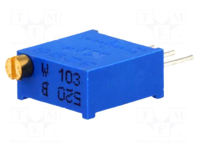 Potentiometer: mounting; multiturn; 10kΩ; 500mW; THT; ±10%; linear SR PASSIVES T910W-10K