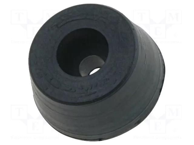 Foot; black; rubber; A: 16mm; B: 13mm; C: 6mm; E: 7.8mm; D: 3mm; F: 4mm FIX&FASTEN NF-004