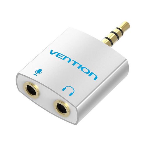 Adapter audio 4-pole 3.5mm male to 2x 3.5mm female Vention BDBW0 silver, Vention BDBW0