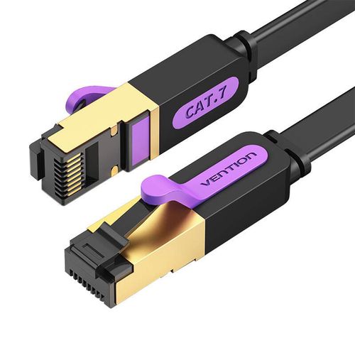 Flat Network Cable UTP CAT7 Vention ICABH RJ45 Ethernet 10Gbps 2m Black, Vention ICABH