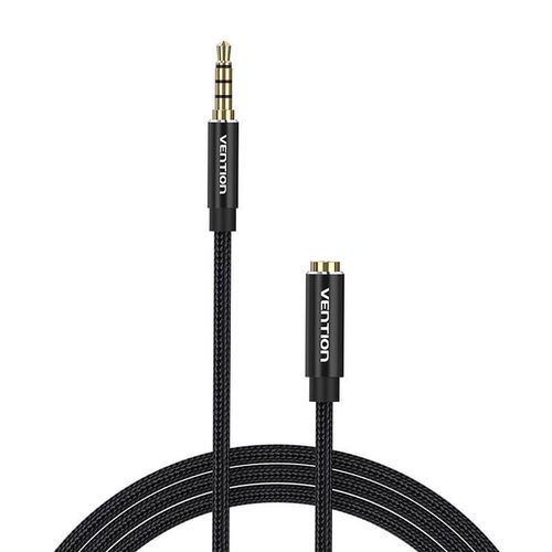 Cable Audio TRRS 3.5mm Male to 3.5mm Female Vention BHCBF 1m Black, Vention BHCBF