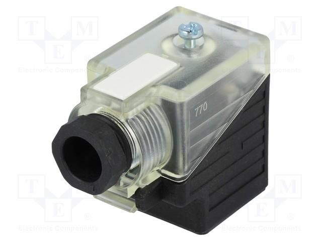 Connector: valve connector; plug; form A; 18mm; female; PIN: 3; 24V MURRELEKTRONIK 7000-29021-0000000