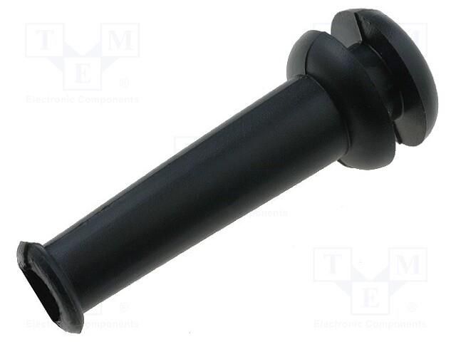 Strain relief; Ømount.hole: 7.6mm; Øhole: 5.5mm; PVC; black ESSENTRA ODZ-08