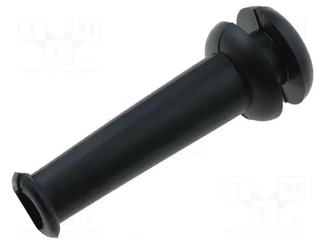 Strain relief; Ømount.hole: 7.6mm; Øhole: 5.5mm; PVC; black ESSENTRA ODZ-08
