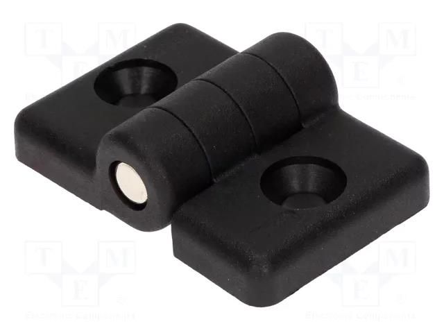 Hinge; Width: 54mm; technopolymer PA; black; H: 36mm; for profiles ELESA+GANTER CFG.30/30SH-6