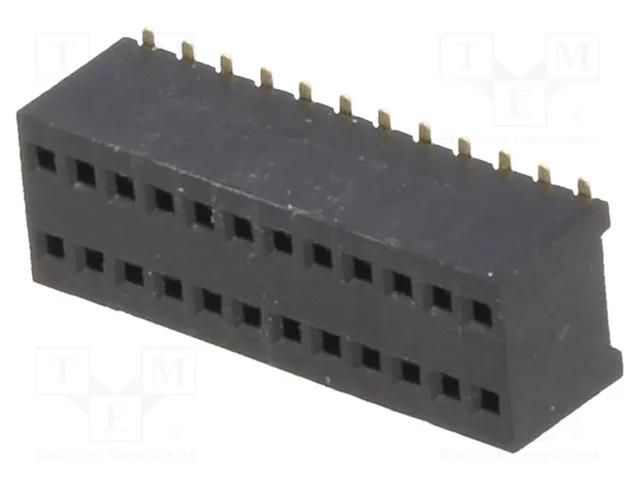 Connector: pin strips; socket; female; PIN: 24; straight; SMT; 2x12 CONNFLY DS1065-10-2X12S8BS