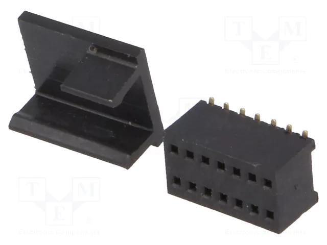 Connector: pin strips; socket; female; PIN: 14; straight; SMT; 2x7 CONNFLY DS1065-10-2X7S8BS