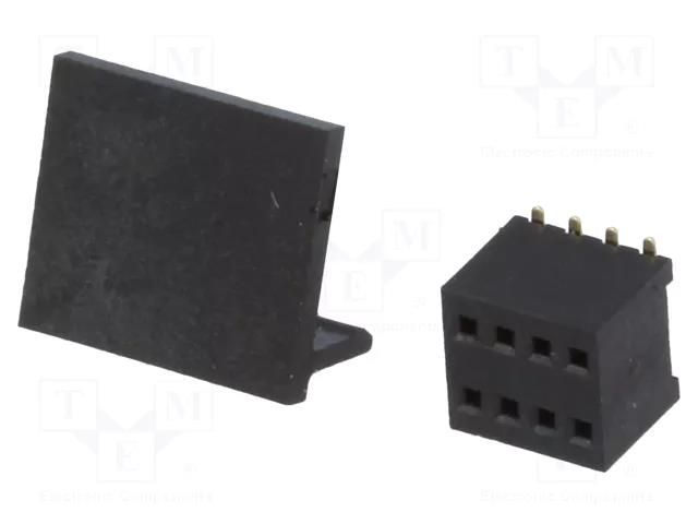 Connector: pin strips; socket; female; PIN: 8; straight; SMT; 1.27mm CONNFLY DS1065-10-2X4S8BS